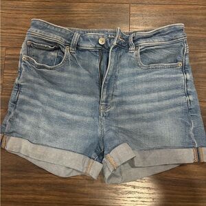 American Eagle Denim Blue Stretch Women Mom Shorts